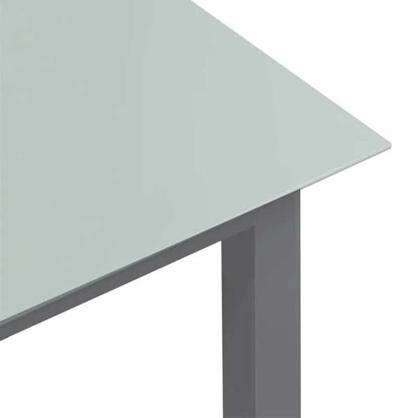 Havemøbel - EKSKLUSIV HUS - 150x90x74 cm - Aluminium - Glas - Lys grå Ljusgrått