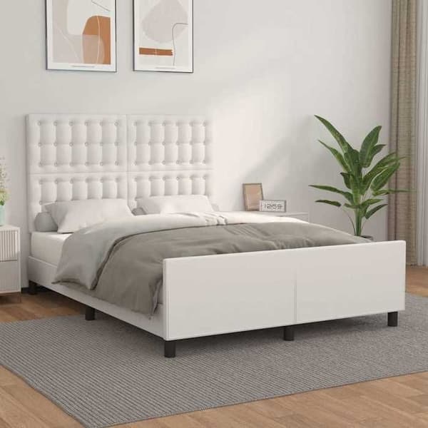 Maison Exclusive - Sengestel uden madras hvid 140x200 cm kunstlæder Vit