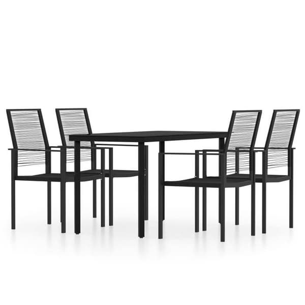 Maison Exclusive - Have spisebordssæt 5 stk Sort