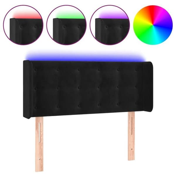 Maison Exclusive - LED-päätymustalla 83x16x78/88 cm sametilla svart
