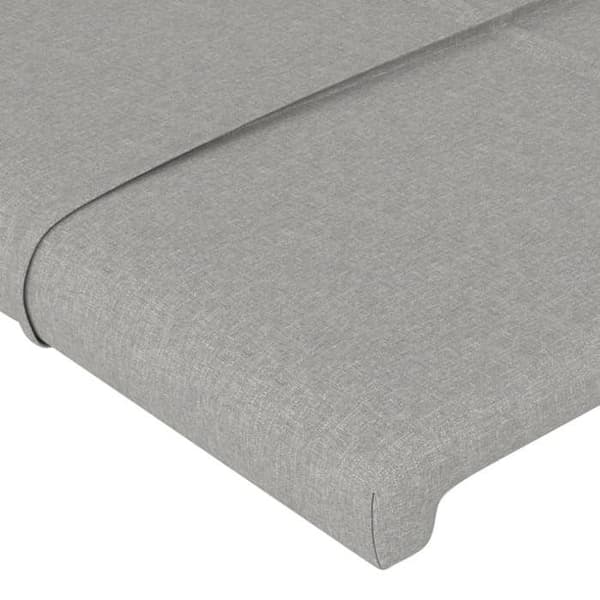 Maison Exclusive - Päätylevy korvilla Vaaleanharmaa 203x16x118/128 cm Kangas ljusgrått