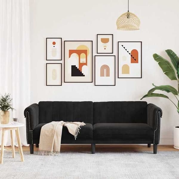 Maison Exclusive - Sort velour 3-personers sofa