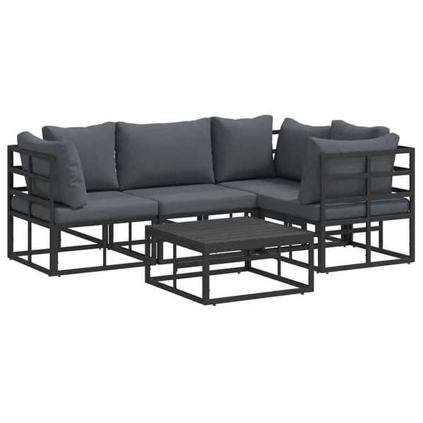 Maison Exclusive - Sæt af 5 pc have-sofaer i sort aluminium