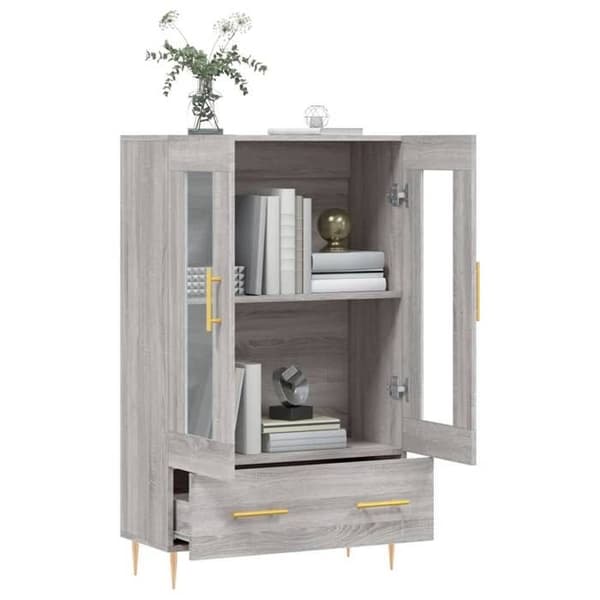 Maison Exclusive - Buffé hög sonoma grå 69,5x31x115 cm ingenjörsträ