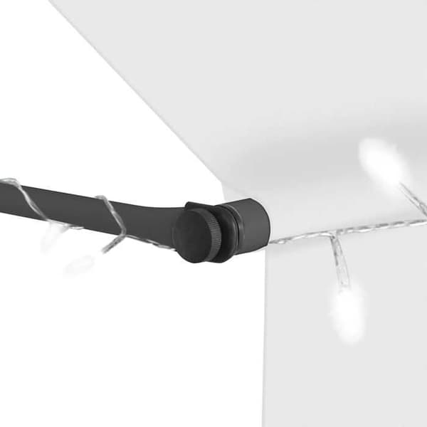 Utrækkelig markise - Eksklusivt hus - 400 cm - Solcelle LED - Manuel justerbar Grädde