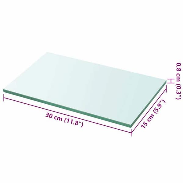 Maison Exclusive - Hyllpaneler 2 st Glas Transparent 30 x 15 cm Transparent