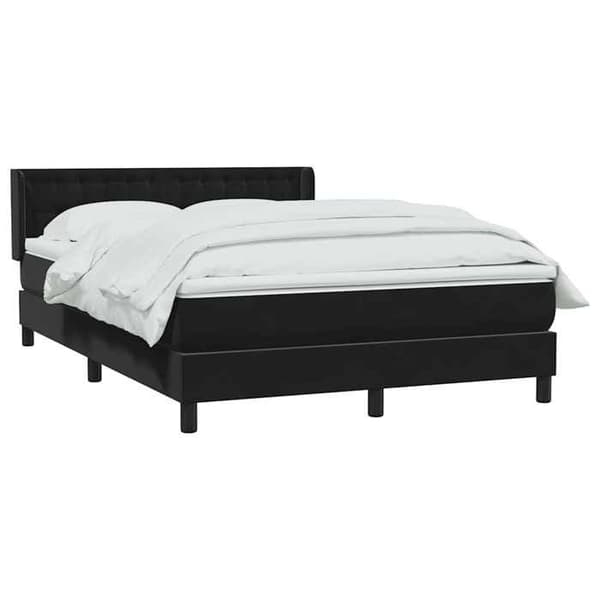 Maison Exclusive - Sängyn lattiapuut, musta patja 160x210 cm sametti
