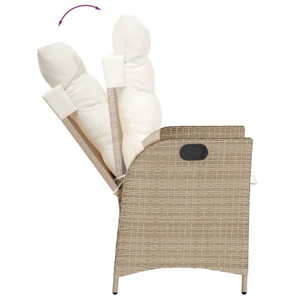 Maison Exclusive - Trädgårdsset med matbord och kuddar 9 delar beige Poly rotting