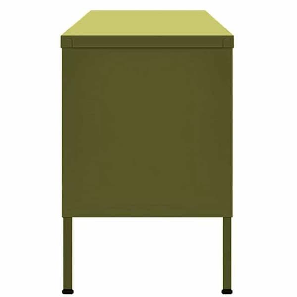 Maison Exclusive - TV-möbel Grön oliv 105x35x50 cm Stål