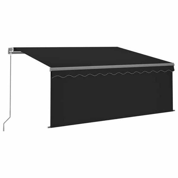 Fällbart tak - EXKLUSIV HUS - Manual - 3,5 x 2,5 m - Pulverlackerad aluminium - Solenergi LED antracit