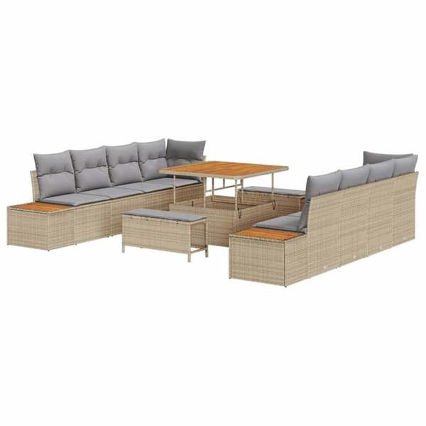 Lounge-soffor - MAISON EXCLUSIVE - 11-delars set - Beige - 10 platser - Höjdjusterbart bord