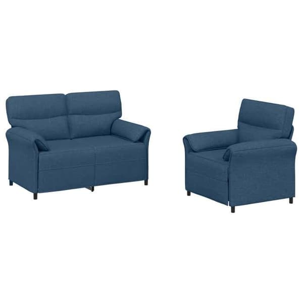 Sofa sæt 2 stk - MAISON EXCLUSIVE - 2 dele - Blå - Polyester stof - Metalramme Blå