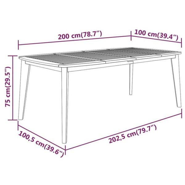 Maison Exclusive - Havebord 200x100x75 cm Solid akacietræ