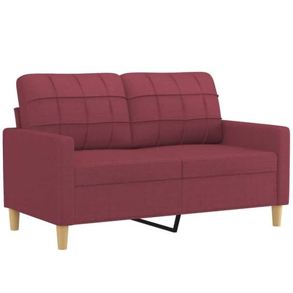Maison Exclusive - Sæt af 3 sofaer med puder i Bordeaux rød stof
