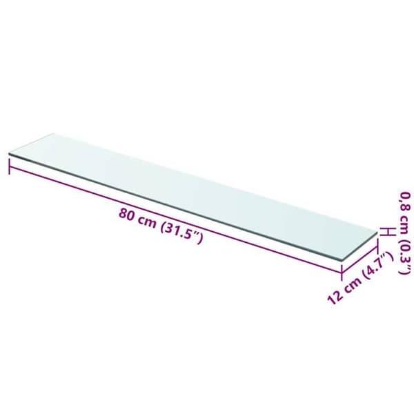 Maison Exclusive - Hyllpaneler 2 st Glas Transparent 80 x 12 cm