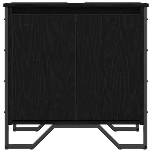 Badeværelsesmøbel - EKSKLUSIV HUS - 60 x 35 x 60 cm - Sort - Ingeniørtræ - Rummelig opbevaring Svart