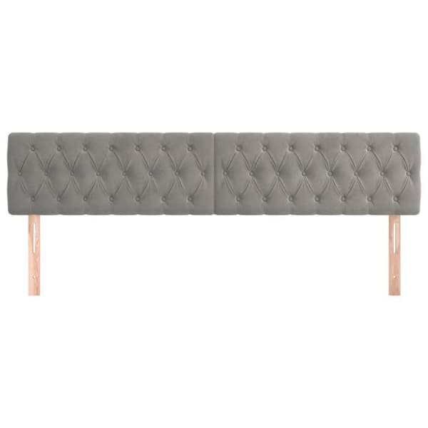 Maison Exclusive - Ljust grå sänggavel 180x7x78/88 cm Sammet