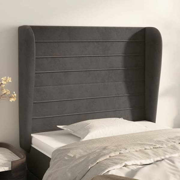 Maison Exclusive - Päätylevy korvilla Tummanharmaa 83x23x118/128 cm Sametti