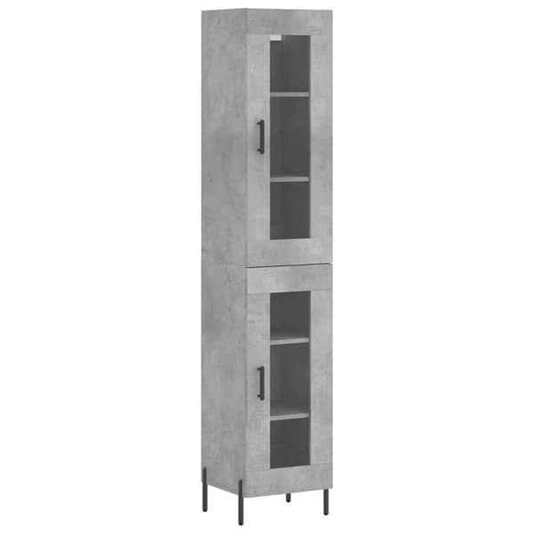 Maison Exclusive - Buffé hög Grå betong 34,5x34x180 cm Ingenjörsträ