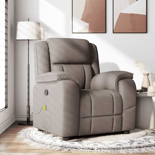 Maison Exclusive - Lænestol med massagefunktion, justerbar, Taupe Stof