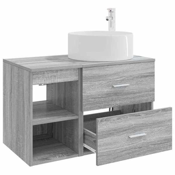 Maison Exclusive - Kylpyhuoneen kalustesarja 2 kpl Sonoma harmaa Sonoma grå
