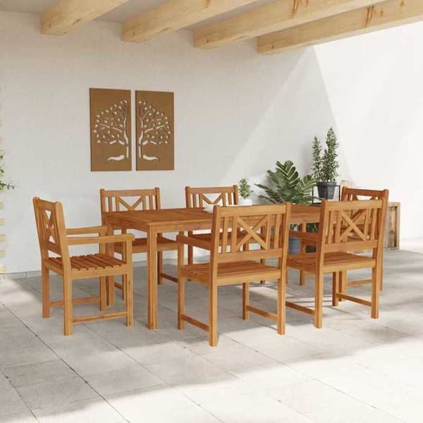 Maison Exclusive - 7 pc spisebordssæt til haven Brun brun