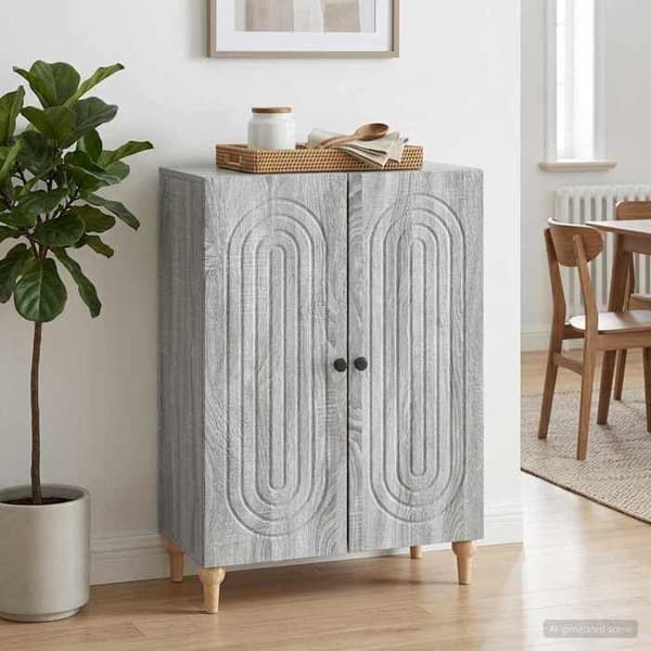 Maison Exclusive - Buffet Sonoma grå 66 x 34,5 x 90 cm Ingeniørtræ grå (Sonoma grå)