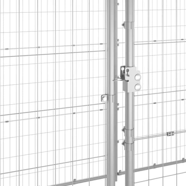 Maison Exclusive - Utomhus hundhus i galvaniserat stål 7,26 m² silver-