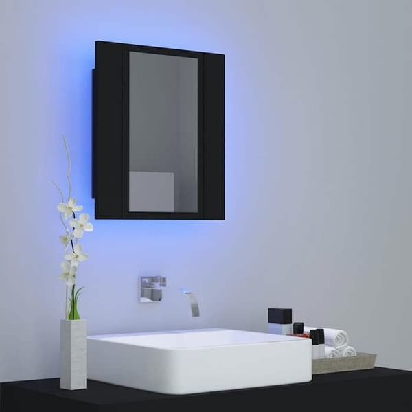 Maison Exclusive - LED Spejlskab til badeværelse Sort 40x12x45cm Akryl