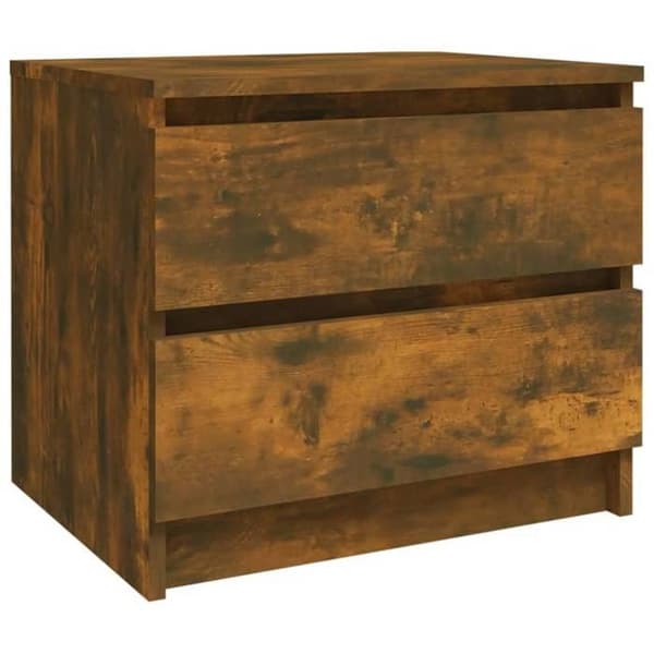 Maison Exclusive - Sängbord 2st Rökt ek 50x39x43,5cm Ingenjörsträ Rökt ek