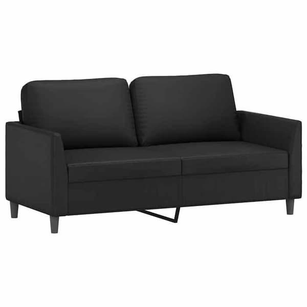 Maison Exclusive - Sæt af 2 sofaer med puder i sort kunstlæder