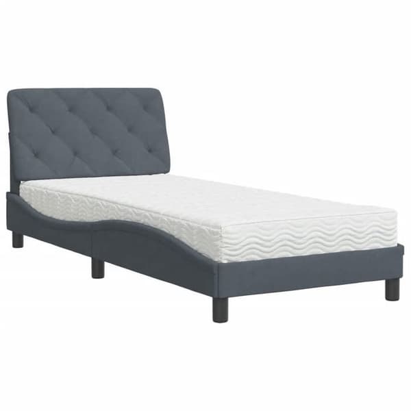 Maison Exclusive - Tummanharmaa 80x200 cm samettivuode patjalla