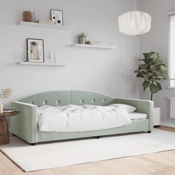 Maison Exclusive - Vaaleanharmaa 100x200 cm samettinen levähdyspeti ilman patjaa Ljusgrått
