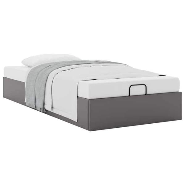 Maison Exclusive - Sängram ottoman utan madrass grå 90x200 cm i konstläder grå