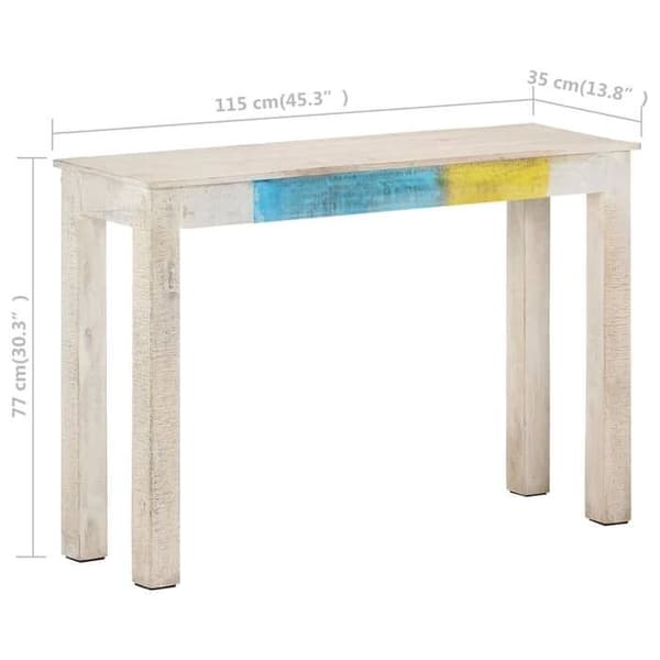 Maison Exclusive - Konsolbord Hvid 115x35x77 cm Rå mango træ