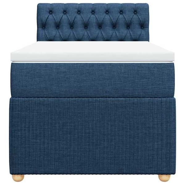 Maison Exclusive - Sengestel med springmadras Blå 90x200 cm Stof