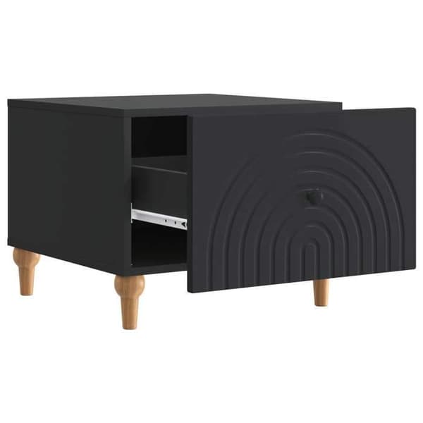 Maison Exclusive - Sofabord med skuffe Sort 49 x 50 x 40 cm Ingeniørtræ