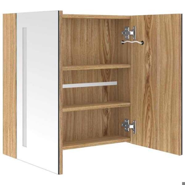 Maison Exclusive - Badrumsspegelskåp med LED Ek 62x14x60 cm