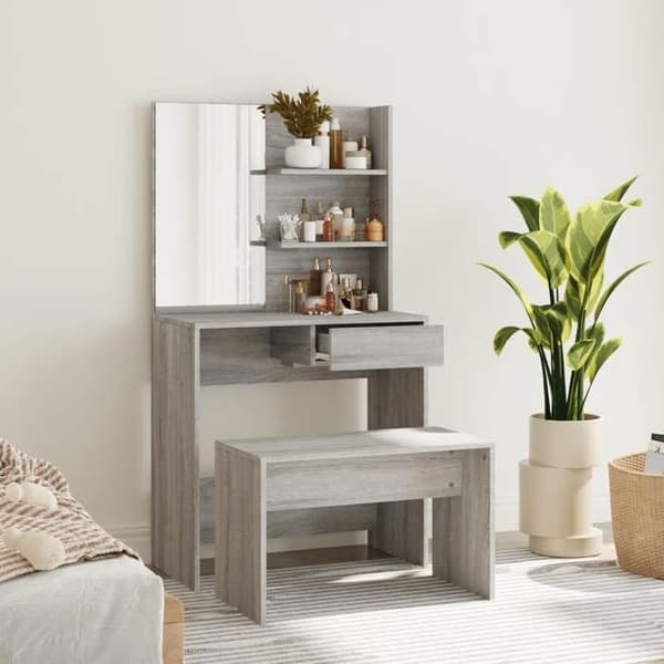 Maison Exclusive - Sonoma grå sminkbordset 74,5x40x141 cm