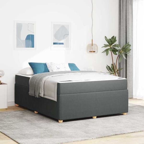 Maison Exclusive - Tummanharmaa sänkykehys 140 x 200 cm kangas Mörkgrå