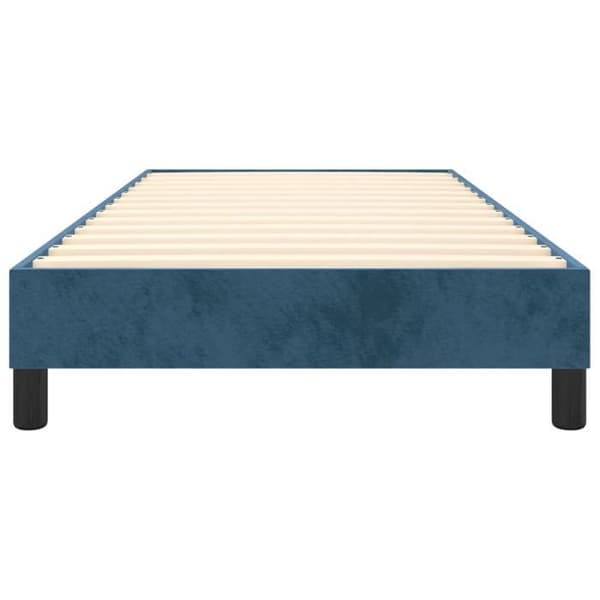 Maison Exclusive - Sängram med mörkblå lameller 90x190 cm sammet mörkblå