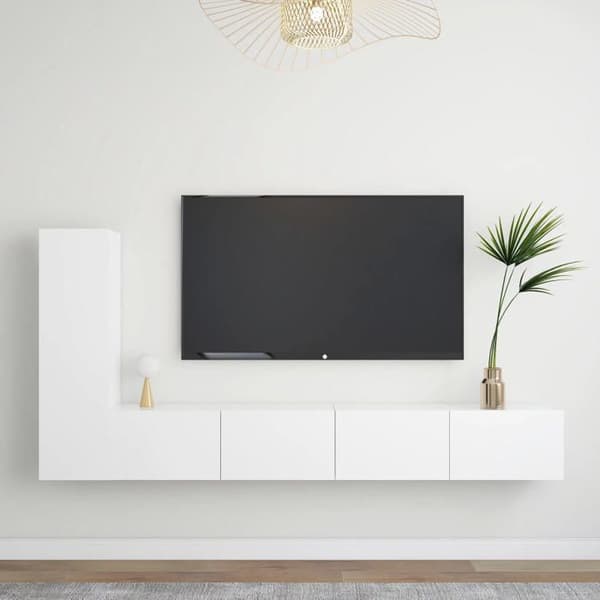 Maison Exclusive - 3-delt TV-møbel sæt Hvid Ingeniørtræ Matt vit