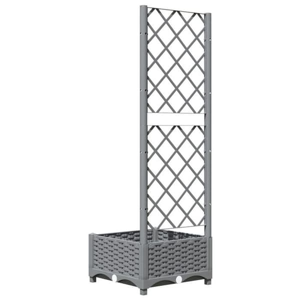 Maison Exclusive - Blomlåda med spaljé Ljusgrå 40x40x121,5 cm PP Ljusgrått