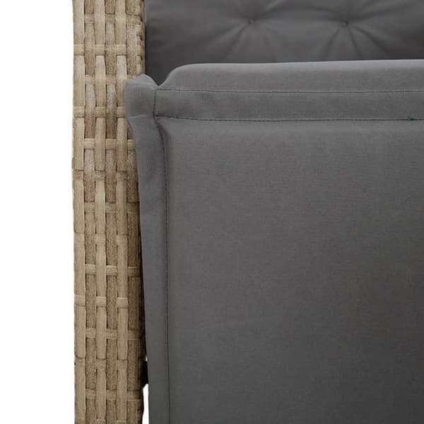 Maison Exclusive - Trädgårdsset med matbord och kuddar 7 delar beige polyrotting
