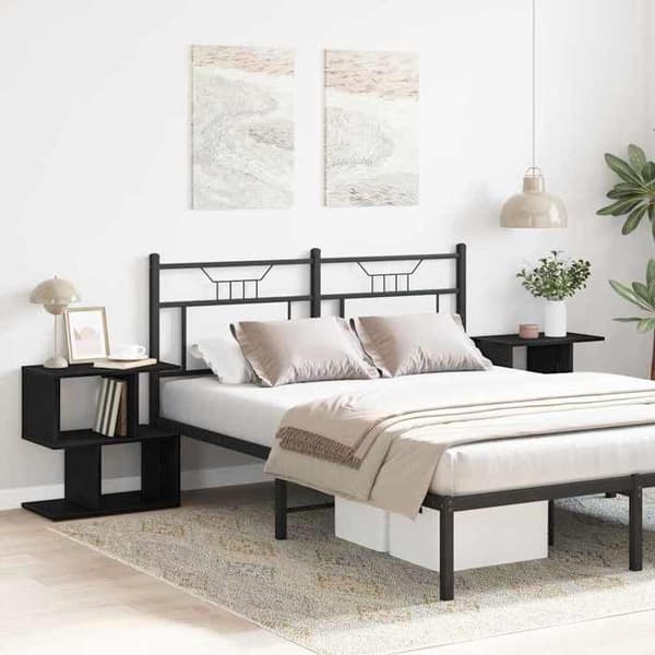 Maison Exclusive - Natbord 2 stk Sort eg 50 x 30 x 51,5 cm
