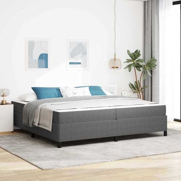 Maison Exclusive - Sengestel med madras Lys grå 200 x 200 cm stof
