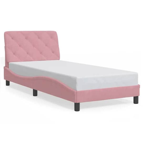 Maison Exclusive - Sängram utan madrass rosa 90x190 cm sammet