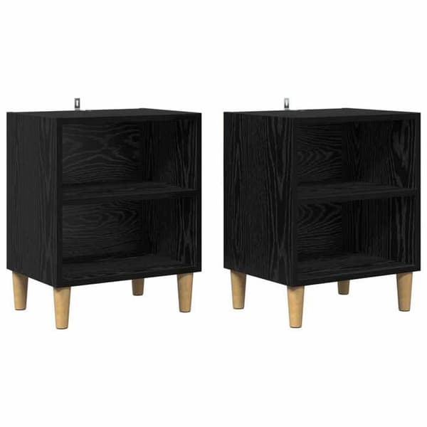 Maison Exclusive - 2-delt sengeskab i sort eg 40 x 30 x 50 cm