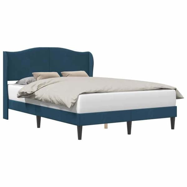 Maison Exclusive - Sengestel med blåt hovedgærde 120 x 190 cm Velour Blå