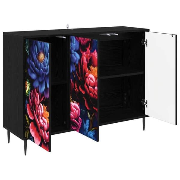 Maison Exclusive - Buffé KIEL Svart ek 102 x 33 x 76 cm Ingenjörsträ